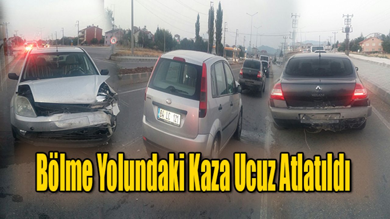 Ana yola Kontrolsüz çıkan araç kazaya sebep oldu