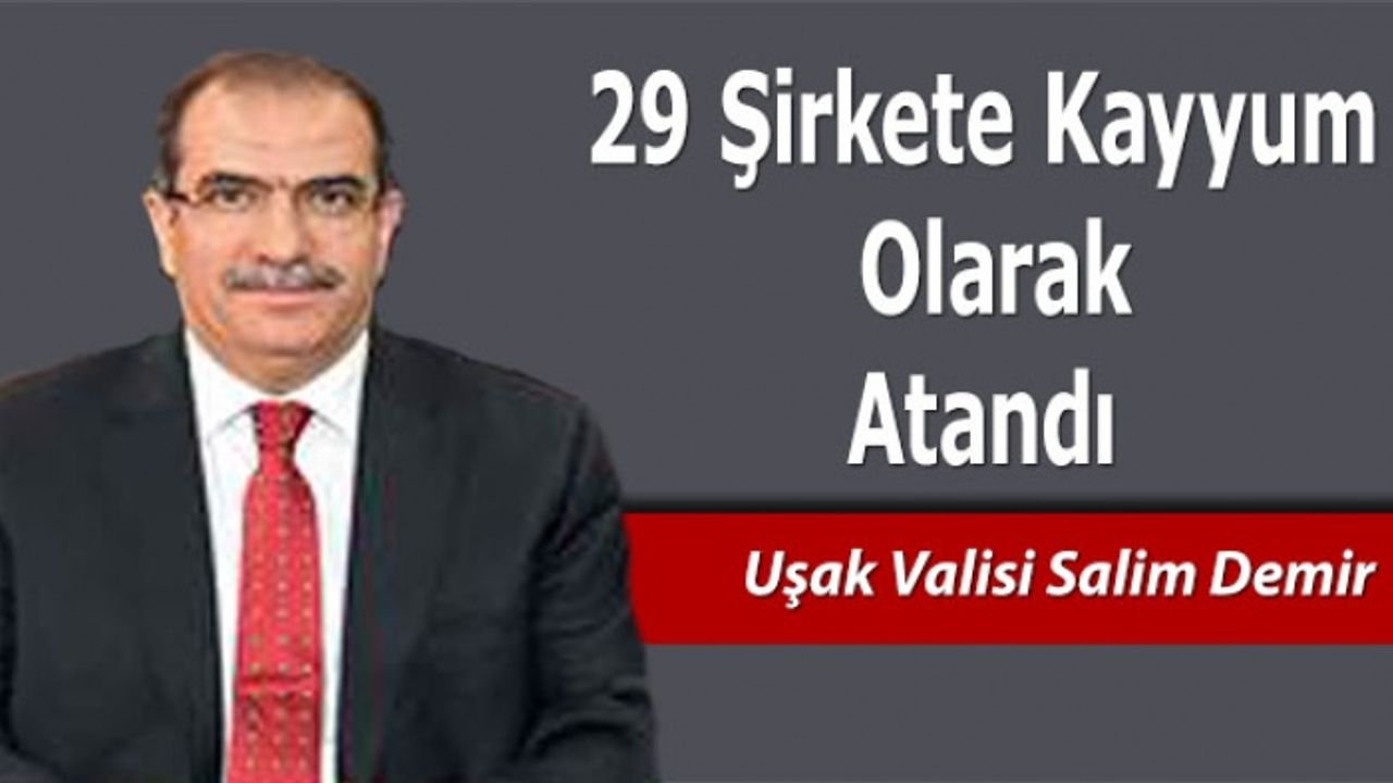 Uşak Valisi Salim Demir, 29 Şirkete Kayyum Olarak Atandı