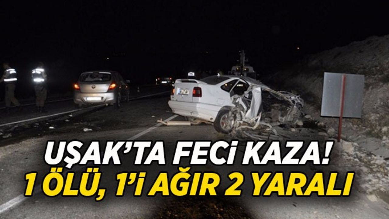 Uşak'ta kaza 1 öldü, 2 yaralı