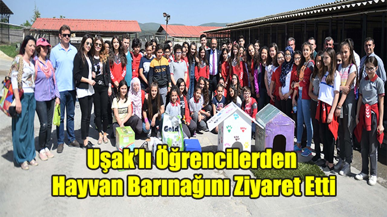 Uşak’lı Öğrencilerin Hayvan Barınağını Ziyaret Etti