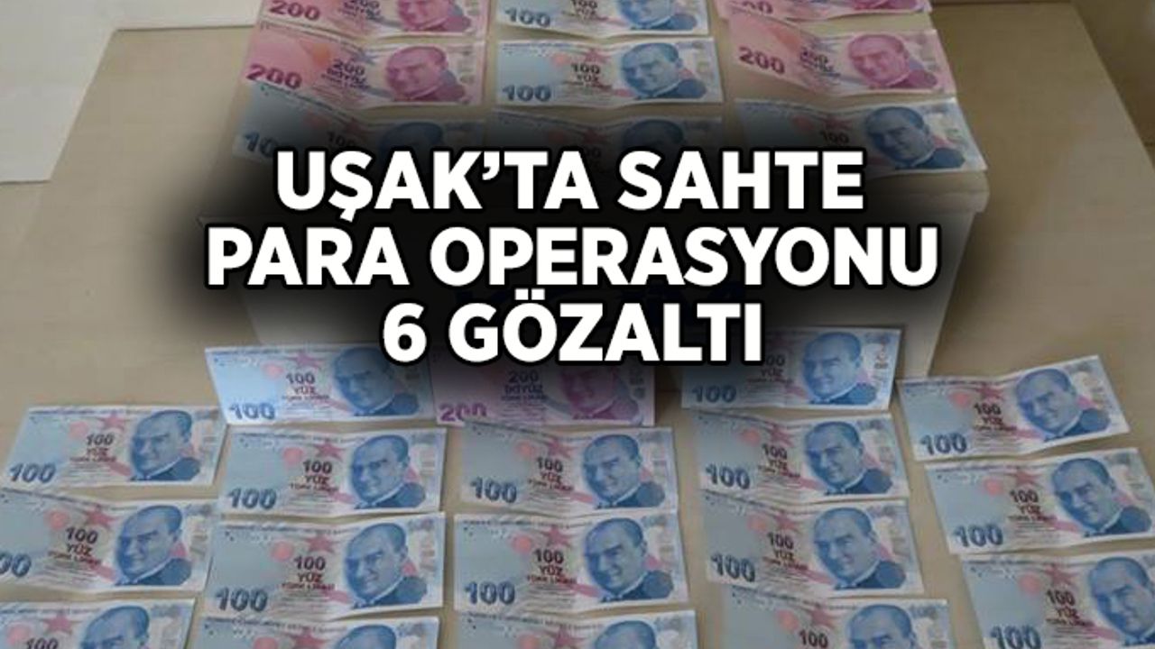 Uşak’ta sahte para operasyonu, 6 gözaltı