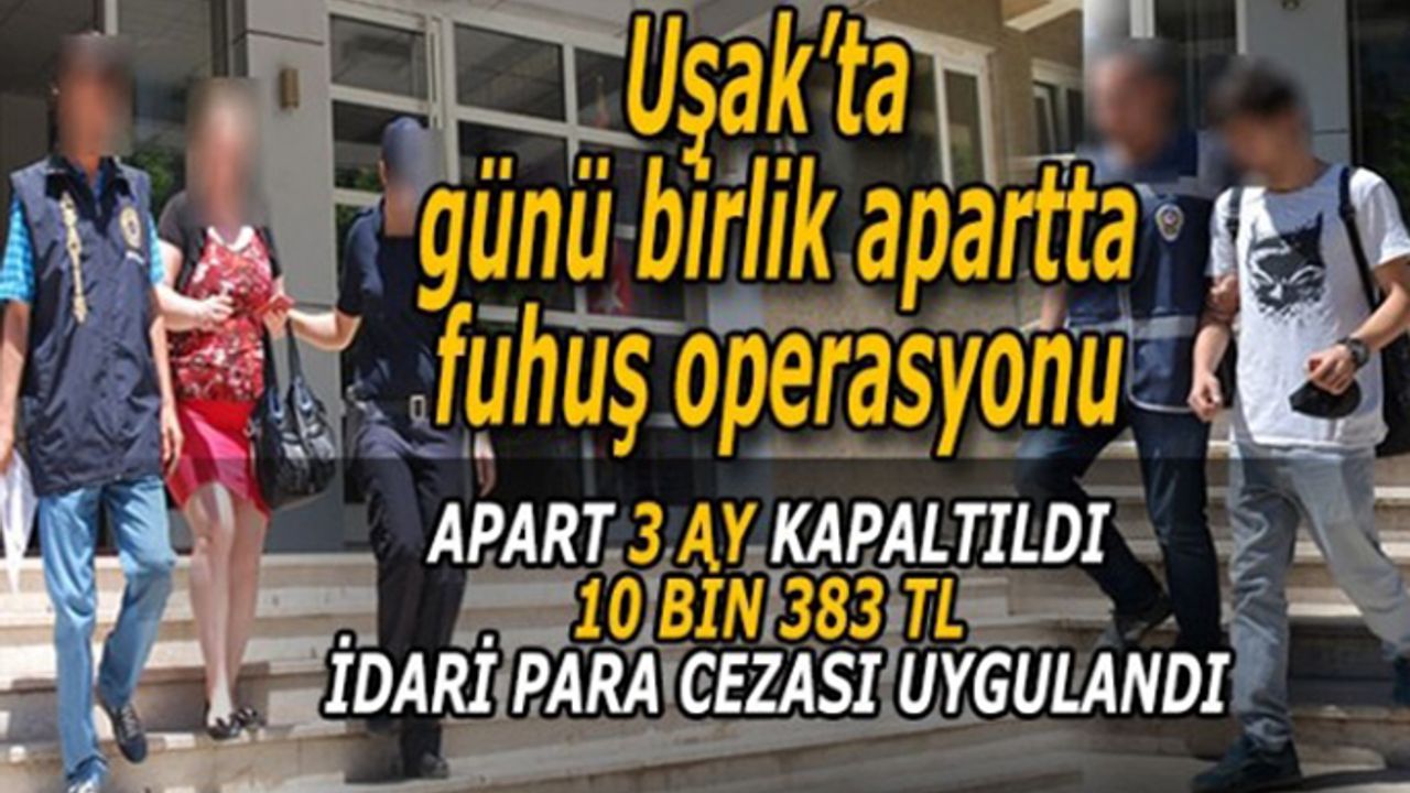 Uşak’ta günü birlik apartlarda fuhuş operasyonu
