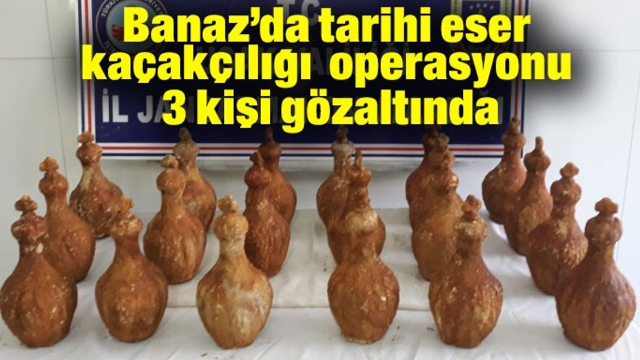 Uşak'ta jandarmadan tarihi eser operasyonu