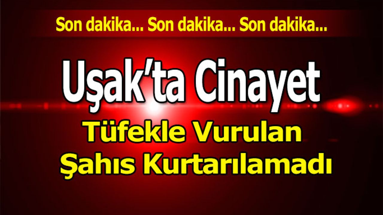 Uşak’ta Cinayet, Tüfekle Vurulan Şahıs Kurtarılamadı