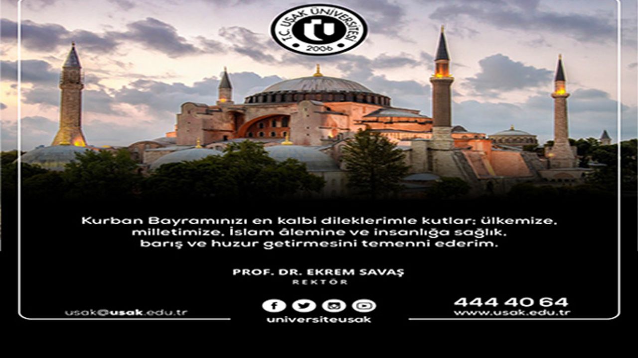 Rektör Prof. Dr. Ekrem SAVAŞ'ın Kurban Bayramı Mesajı