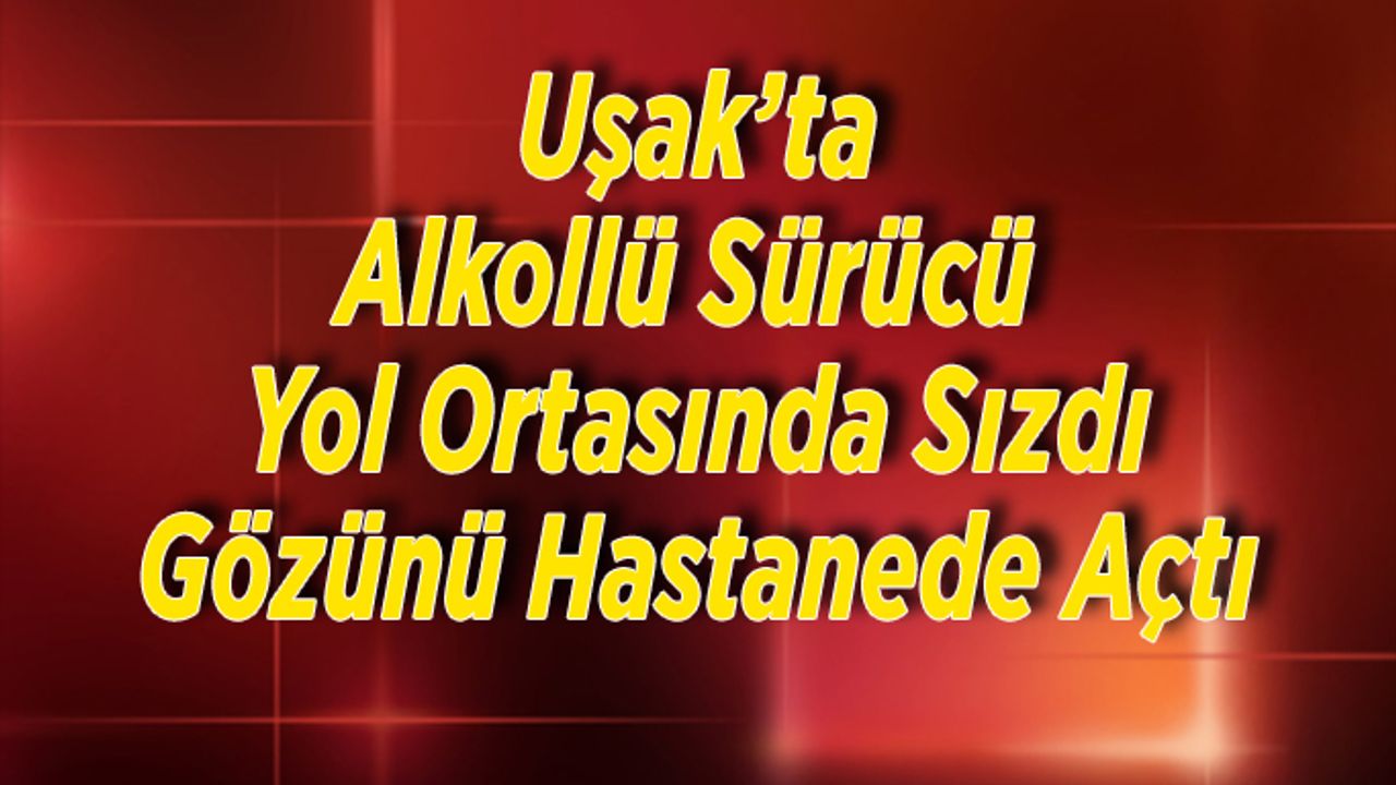 Uşak’ta Alkollü Sürücü Yol Ortasında Sızdı, Gözünü Hastanede Açtı