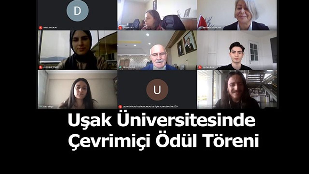Uşak Üniversitesinde Çevrimiçi Ödül Töreni