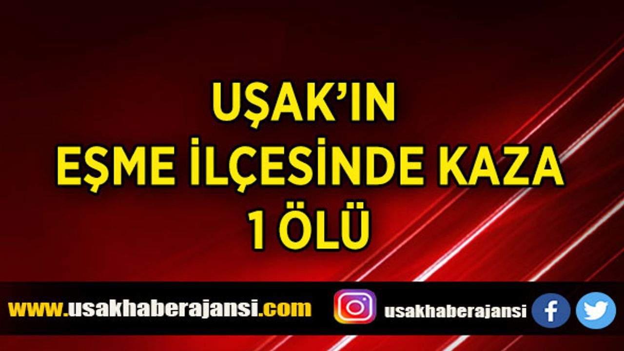 Uşak'ın Eşme ilçesinde kaza 1 ölü