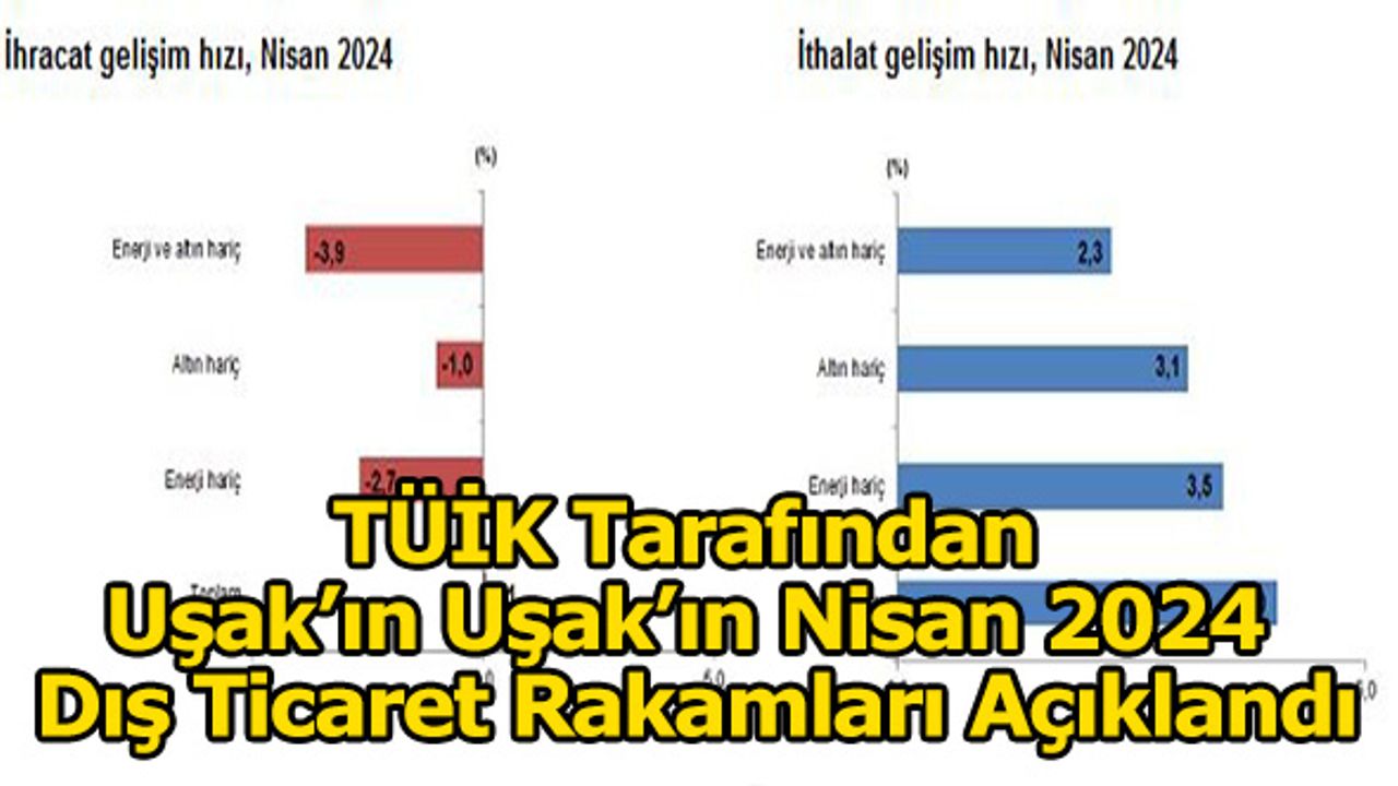 Uşak’ın Nisan 2024 Dış Ticaret Rakamları Açıklandı