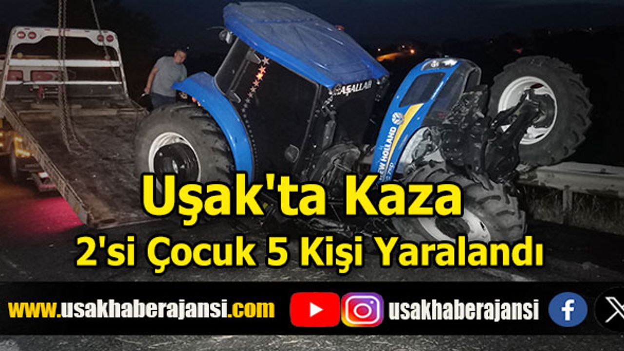 Uşak'ta Kaza 2'si Çocuk 5 Kişi Yaralandı