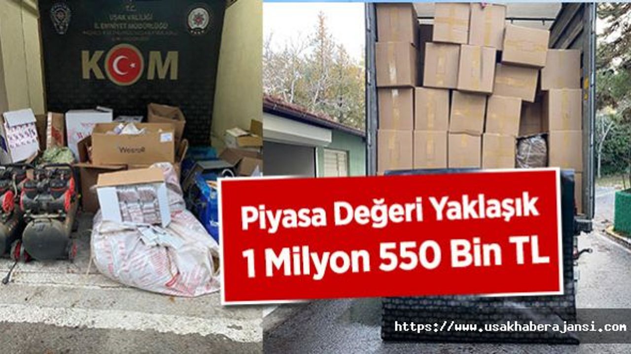 Uşak'ta Yaklaşık Piyasa Değeri 1 Milyon 550 Bin TL Olan Kıyılmış Tütün Ele Geçirildi