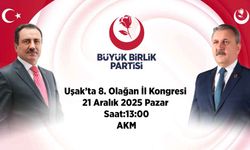 Büyük Birlik Partisi Uşak’ta 8. Olağan İl Kongresini Gerçekleştiriyor