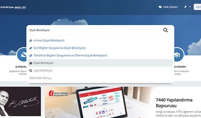 Artık Uşak Belediyesine E-Devlet Üzerinden de Ulaşılabilecek