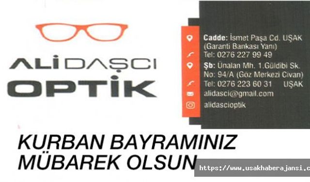 Optisyen Ali Daşcı Kurban Bayramı Kutlama Mesajı