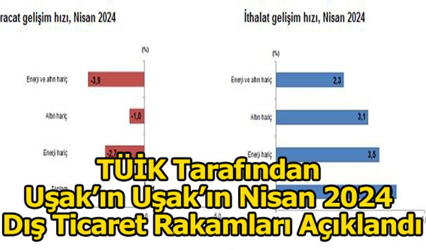 Uşak’ın Nisan 2024 Dış Ticaret Rakamları Açıklandı