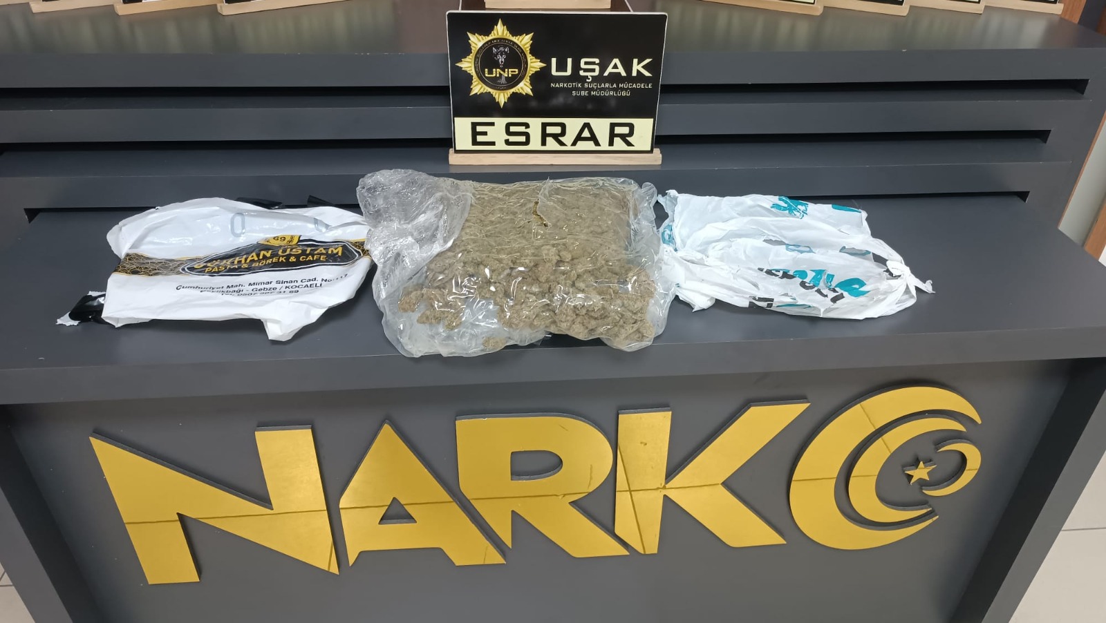 Uşak’ta ele geçirildi tam 1 kilo 100 gram